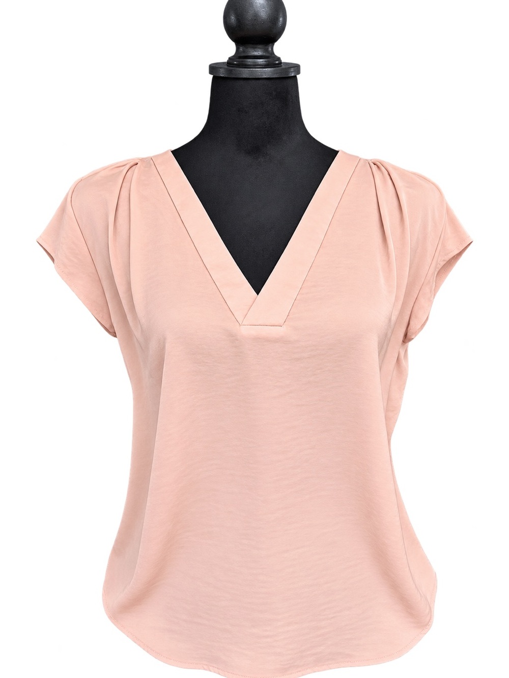 H&M Blush Pink V-Neck Cap Sleeve Top